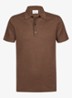 Regular fit polo in linnenblend - Clay
