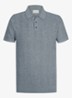 Regular fit polo in linnenblend - Blauw