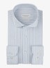 Slim fit overhemd in linnenblend met streepprint - Blauw