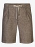 Straight fit korte broek in linnenblend - Bruin