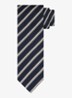 Stropdas van zijde met streepprint - Donkerblauw