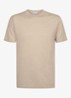 T-shirt in linnenblend met ronde hals - Beige