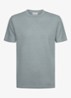 T-shirt in linnenblend met ronde hals - Blauwgrijs