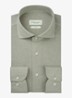 The knitted shirt slim fit overhemd van piqué katoen - Middengroen