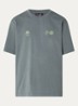 Globe T-shirt met logo- en backprint - Blauwgrijs