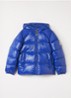 Sten puffer jack met donsvulling en logo - Kobaltblauw