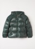 Sten puffer jack met donsvulling en logo - Bronsgroen