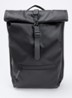 Rolltop rugzak met waterafstotende coating en 15 inch laptopvak - Zwart