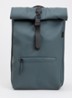 Rolltop rugzak met waterafstotende coating en 15 inch laptopvak - Staalblauw