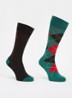 Argyle Crew sokken met logoborduring in 2-pack - Groen