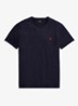 Basic T-shirt met logoborduring - Ink / Blauw
