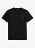 Basic T-shirt met logoborduring - RL Black / Zwart