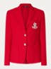 Blazer van piqué katoen met metallic logoborduring - Festive red / rood