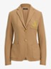 Blazer van piqué katoen met metallic logoborduring - Camel
