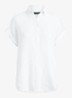 Blouse van linnen met korte mouw - Wit