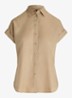 Blouse van linnen met korte mouw - Birch Tan / Beige
