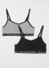 Bralette met logoband in 2-pack - Zwart