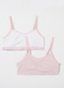 Bralette met logoband in 2-pack - Roze