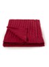 Cable plaid van katoen 127 x 177 cm - Donkerrood