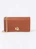 Clutch van leer met logo - Bruin