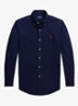 Costum fit overhemd met logoborduring - Newport Navy / Donkerblauw
