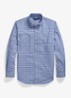 Custom fit button-down overhemd van katoen - Blue White Gingham / Blauw