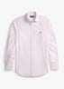 Custom fit geruit stretchpoplin overhemd - White Light Lilac / Lichtroze-486O