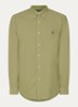 Custom fit overhemd met logoborduring - Sage Green / Groen