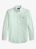 Custom fit overhemd met logoborduring - Essex Green White / Lindegroen