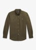 Custom fit overhemd met logoborduring - Company Olive / Olijfgroen