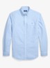 Custom fit overhemd met logoborduring - Chambray Blue / Blauw