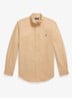 Custom fit overhemd met logoborduring - Classic Camel / Camel