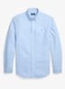 Custom fit overhemd met logoborduring - Chambray Blue / Blauw