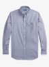 Custom fit overhemd met ruitdessin en logoborduring - Navy/White / Donkerblauw