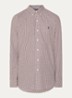 Custom fit overhemd met ruitdessin en logoborduring - Cooper Brown/White / Bruin