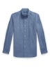 Custom fit overhemd met ruitdessin en logoborduring - Blue Heather / Blauw