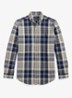 Custom fit overhemd met ruitdessin en logoborduring - Off White Navy / Blauw