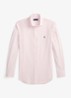 Custom fit overhemd met ruitdessin en logoborduring - White Carmel Pink / Lichtroze