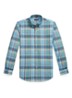 Custom fit overhemd met ruitdessin en logoborduring - Blue Brown / Blauw