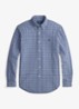 Custom fit overhemd met ruitdessin en logoborduring - Blue Heather / Blauw