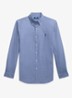 Custom fit overhemd met ruitdessin en logoborduring - Blue Multi / Blauw