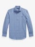Custom fit overhemd met ruitdessin en logoborduring - Blue Multi / Blauw