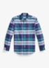 Custom fit overhemd met ruitdessin - Green Blue Multi / Groen
