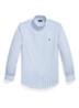 Custom fit overhemd met streepprint - White Blue / Lichtblauw