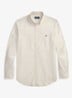 Custom fit overhemd met streepprint - White Coastal Beige / Beige