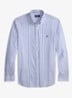 Custom fit overhemd met streepprint - White Blue / Blauw