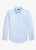 Custom fit overhemd van linnen met streepprint - 7188B Blue White-ZYK7