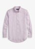 Custom fit overhemd van linnen met streepprint - 7188D Lavender White-ZYKB