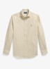 Custom fit Oxford overhemd met streepprint - 7106D Coastal Beige White / Beige