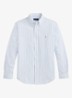 Custom fit Oxford overhemd met streepprint - White Bsr Blue / Lichtblauw